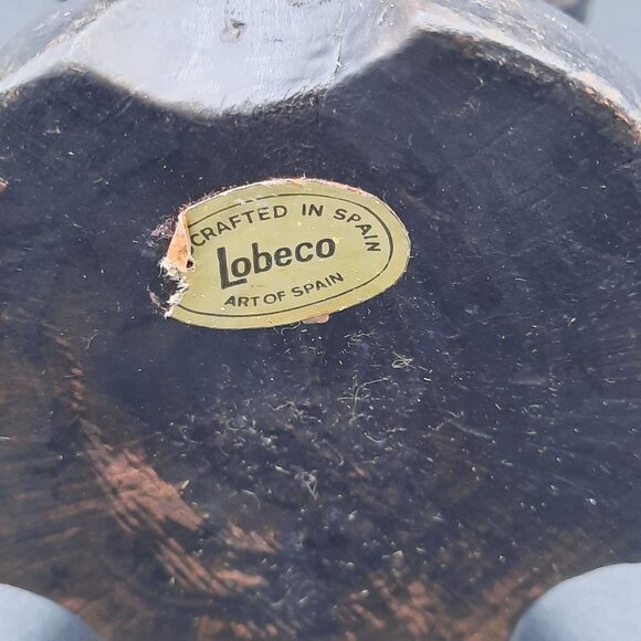 Vintage Lobeco Black & Red Leather Spanish Candle Holder Renaissance Ren Faire - Picture 4 of 4